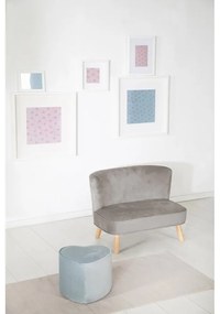 Világosszürke bársony gyerek kanapé 70 cm Lil Sofa – Roba