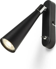RENDL ALEXIS nástěnná černá chrom 230V LED GU10 5W