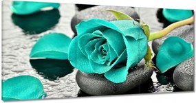 Vászonkép 180x90 Türkiz rózsa