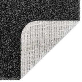 Fürdőszoba Szőnyeg Téglalap Forma Sötétszürke 60x90 cm Poliészter Csúszásmentes