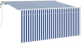 vidaXL Behúzható napellenző Kék és Fehér 300 x 200 cm
