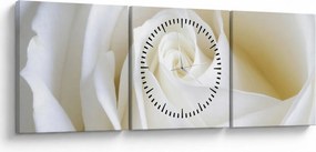 Egy fehér rózsa képe (órával) (90x30 cm)
