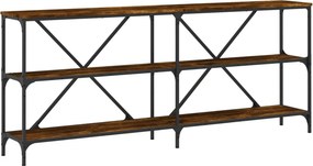 vidaXL füstös tölgy színű szerelt fa és vas tálalóasztal 180x30x75 cm