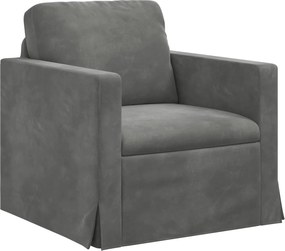 vidaXL Kanapé Sötétszürke 78 x 78 x 80 cm Bársony