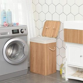 Bambusz kosár szennyestartó 72L