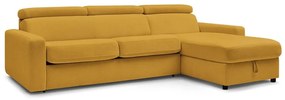 Mustársárga kinyitható sarokkanapé (variálható) Monaco – Bobochic Paris