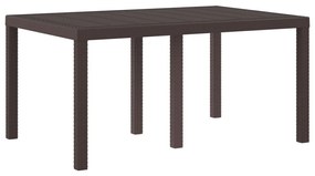 5 darabos kerti étkezőszett párnákkal Brown Poly Rattan