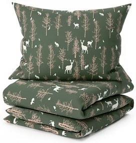 Mikroszálas ágyneműhuzat OAK DEER sötétzöld Ágyneműhuzat mérete: 70 x 90 cm | 140 x 200 cm