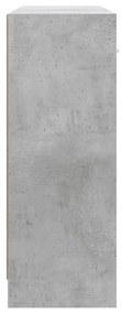 betonszürke szerelt fa tálalószekrény 91x28x75 cm