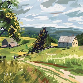 Poszter 100x100cm Buja falu