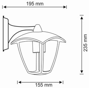 Kültéri fali lámpa IGMA 1xE27/12W/230V IP44