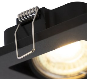 Modern, okos, süllyesztett spotlámpa fekete, 2 db Wifi GU10-zel - Qure