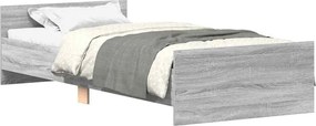 vidaXL sonoma tölgyszínű szerelt fa ágykeret 100 x 200 cm