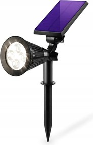 Kerti Beszúrható Napelemes Lámpa 4 Led Reflektor 200lm Spot Fehér Meleg