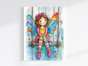 Canvas Vászonkép Színes Kislány Tündér Hinta Játék 75x100