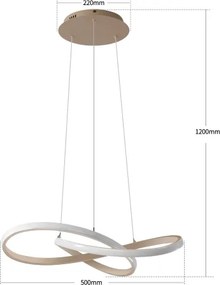 Brilagi - LED, fényerőszabályozható kábeles függőlámpa INFINITY LED/55W/230V 50x50 cm bézs + távirányító