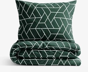 Goldea pamut ágyneműhuzat - mozaik minta, sötétzöld alapon 140 x 200 és 70 x 90 cm