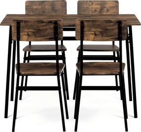 Étkezőgarnitúra 4 székkel 110 × 70 × 76 cm MDF öreg fa AUT-O2155 OLW