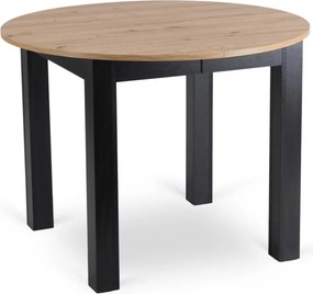 szett étkezőasztal HARRY 102-142 cm artisan tölgy/fekete és 6 szék PERU fekete