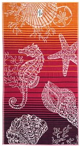 Ischia lila-narancs strandtörölköző