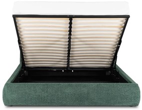 Kárpitozott Franciaágy Zöld Színben Ágynemütartóval. 160x200 BRISTOL