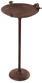 Öntöttvas madáretető és itató állvány kismadarakkal, 56 cm