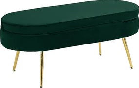 Luxus zsámoly/puff, smaragd Velvet szövet/króm arany, Art-deco, NOBLIN TABURET TYP 2