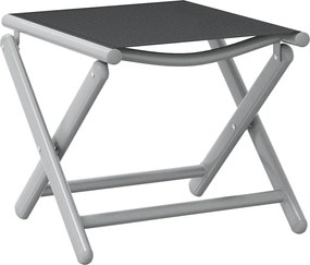 vidaXL fekete és ezüst textilén és alumínium összecsukható lábtartó