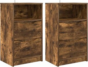 vidaXL Éjjeliszekrények 2 pcs Füstölt tölgy 40 x 30 x 467 cm Faanyag