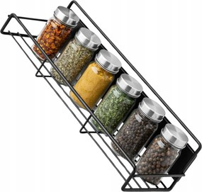 Konyhai Fűszertartó Polc Falra Akasztható Fekete Fűszertartó