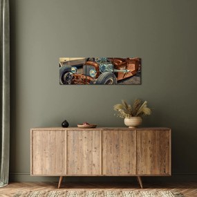 Barna autó képe (órával) (90x30 cm)