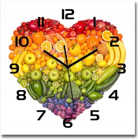 Üveg falióra, nagy Zöldséges szív 60x60
