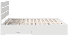 vidaXL Ágykeret fiókkal fejtámlával Fehér 180 x 200 cm Faanyag