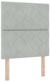 Boxspring Ágy Matrac &amp; LED Fény Szürke 80x200 cm Bársony