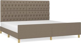 vidaXL tópszínű szövet ágykeret fejtámlával 200x200 cm
