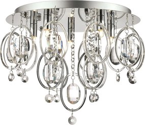 DAR LIGHTING EVA5450 EVANGELINE Kristály Mennyezeti Lámpa Csiszolt Króm G9 IP20