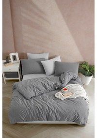 Antracitszürke egyszemélyes ágyneműhuzat 140x200 cm Yarn Dyed – Mijolnir