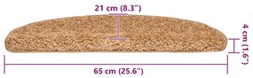 30 db bézs színű, félkör alakú lépcsőszőnyeg 65 x 21 x 4 cm, nagy
