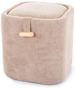 Nap bársony puff - sötétbézs