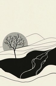 Poszter 53x81cm Hullámos Hold