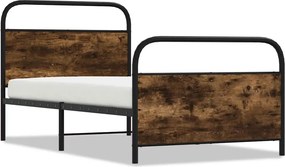 vidaXL ágykeret matrac nélkül 90x200 cm füstölt tölgy fűrészelt fa