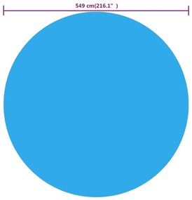 Kerek medence borító 549 cm PE kék