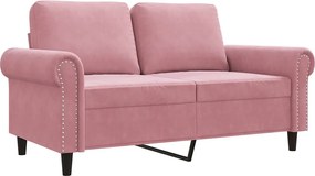 vidaXL kétszemélyes rózsaszín bársony kanapé 120 cm
