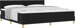 vidaXL Boxrugós ágy matracmal fejtámlával Fekete 200 x 200 cm szövet