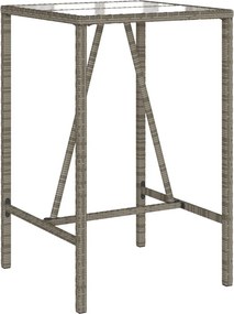 vidaXL szürke polyrattan kültéri bárasztal 70 x 70 x 110 cm