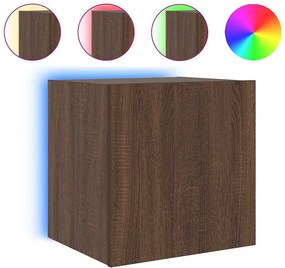 vidaXL barna tölgyszínű fali TV-szekrény LED-del 40,5x35x40 cm