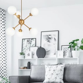 Csillár rúdon RUBBY BALL 6xG9/5W/230V arany