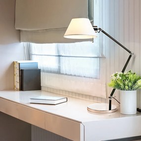 RENDL MONTANA stolní bílá/černá chrom 230V LED E27 11W