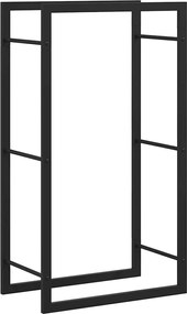 vidaXL fekete acél tűzifatároló állvány 50x28x94 cm