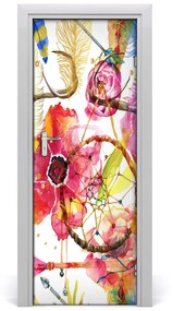 Ajtóposzter öntapadós Virág boho stílus 75x205 cm